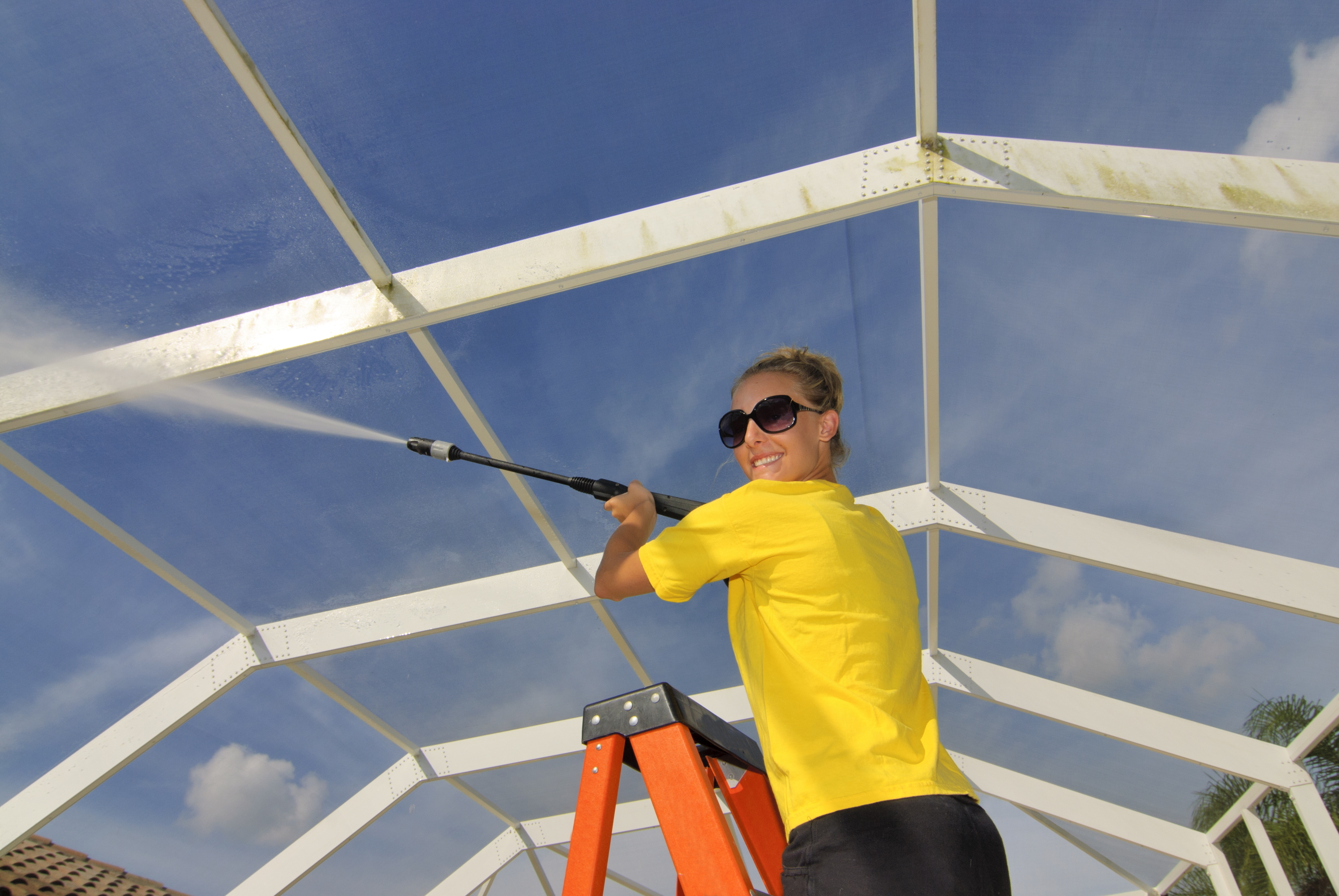 Woman fixing Screen